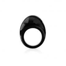 Lalique Cabochon Black Ring, Size 55