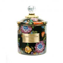 Mackenzie-Childs Flower Market Black Small Canister