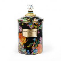 Mackenzie-Childs Flower Market Black Medium Canister