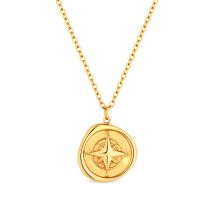 Amori Compass Necklace, Gold