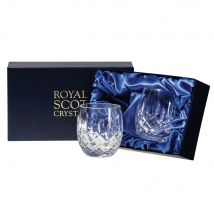 Royal Scot Crystal London 2 Barrel Tumblers, 85mm