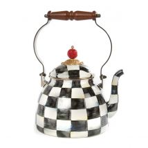 Mackenzie-Childs Courtly Check Enamel 2 Quart Tea Kettle