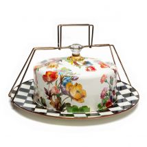 Mackenzie-Childs Flower Market White Cake Carrier