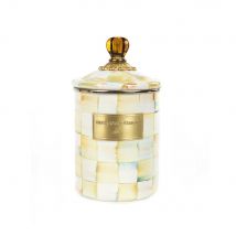 Mackenzie-Childs Parchment Check Enamel Canister, Medium