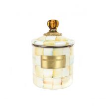 Mackenzie-Childs Parchment Check Enamel Canister, Small