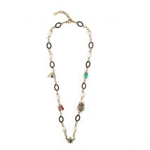 Bill Skinner Multi Bug Charm Pearl Necklace