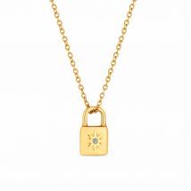 Amori Padlock Necklace, Gold