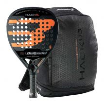 Pala BULLPADEL HACK 03 Comfort 2024 + Mochila BULLPADEL BPM-24001 HACK Negra 2024 PAQUITO NAVARRO