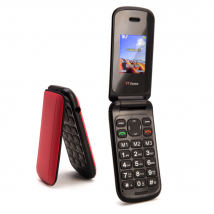 Returned Resale - TTfone TT140 Red Flip Folding Phone with USB Cable