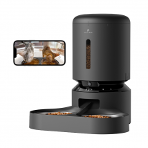 Petlibro Granary Automatic Smart Pet Feeder With Camera, Black / Dual Bowl, automatic cat feeder with camera