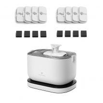 Petlibro on Dockstream Battery-Operated Water Fountain, White / Dockstream & 8 Filters, wireless cat fountain