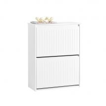SoBuy Schuhschrank FSR165-K-W - 2 Klappen - 26 x 61 x 81 cm - Weiß