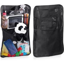 relaxdays Autositz-Organizer - 2er-Set - Sitz-Organizer Auto - Tablet-Halter schwarz