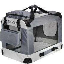 Cadoca Hundetransportbox XXL 92 x 64 x 64cm grau
