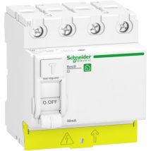 SCHNEIDER Resi9 XP Differenzialschalter 4-polig 63A 30mA Typ A - Steckbar - 72x82x78,5 mm - Weiß