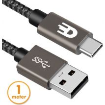 Drivv. USB-auf-USB-C-Kabel - Schnellladegerät - USB-C-Daten- und Ladekabel - kurz - 1 Meter - geeignet für Samsung, iPhone 15 & mehr - Modernes Grau