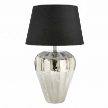 Zephyrton Tischleuchte - Silber/Schwarz - Höhe 68 cm - Schirm Ø 41 cm