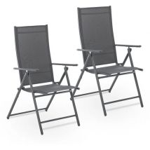 Gartenstuhl / Campingstuhl Calena - 2er-Set - klappbar - verstellbar - Anthrazit