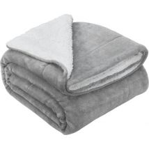 Fleecedecke 2 Seiten - 150 x 200 cm - Hellgrau
