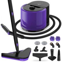 Motionflow Dampfreiniger PRO - Tiefenreinigung mit Heizfunktion - 1500W 1,5L Wassertank - Handdampfreiniger zur Tiefenreinigung von Boden, Sofa, Bad und Teppich - Teppichreiniger & Fleckenreiniger - Sitzreiniger - Schwarz