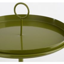 Mica Decorations - Aston Tablett mit Klammer - H30 x Ø31 cm - Metall - Dunkelgrün