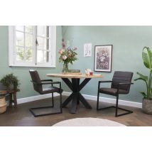 Lifa-Living - Stuhl - Adelaide - 2er Set - Dunkelbraun