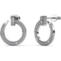 Yolora Damen Ohrringe mit Kalpa Camaka Kristallen - Silber - 18K Weißgold vergoldet - Damen Ohrstecker Silber - Ohrstecker - Schmuck - Luxuriöse Geschenkbox - Geschenkbox - Exklusive Geschenkbox - Schöne Geschenkverpackung