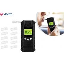 Vlectro Alkoholtester - Digitaler Atemalkoholtester - USB wiederaufladbar - Mundstücke enthalten - Kompaktes Design