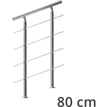 Monzana Handlauf 80 cm - Mit 4 Stäben - Edelstahl
