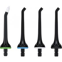 LifeGoods Zahnseidenaufsatz - 4 Stück - für Zahnseidengerät - Schwarz/Weiß/Grün/Blau