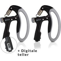 Verstellbarer Handtrainer - 2er-Set - 10 bis 100 KG - Digitaler Zähler - Hand Squeeze Fitness - Unterarm-Griff-Trainer - Schwarz