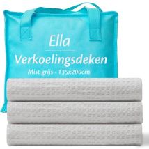 Ella® Kühldecke 135x200 cm - 100% Bio-Tencel - Selbstkühlende Decke - Kühldecke - Sommerdecke - Foggy grey