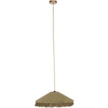 QAZQA fringe - Art Deco Hängeleuchte mit Schirm - 1 Licht - Ø 500 mm - Grün - Wohnzimmer | Schlafzimmer | Küche