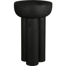 Mica Decorations Latty Beistelltisch - H50 x Ø30 cm - Paulownia Holz - Schwarz