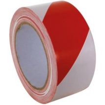 Perel Signalband, für Warn- und Markierungszwecke, selbstklebend, auf Rolle, rot/weiß, 5 cm x 33 m