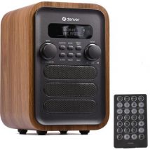 Denver - DAB48 - DAB+ Radio - Bluetooth/ FM - LCD-Bildschirm - Grau/ Braun