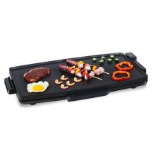 MOA Tischgrill - Griddle - Backblech - Teppanyaki - Elektrisch - 68 x 36 cm - Einstellbarer Thermostat - Antihaftbeschichtung - TG218B - Schwarz