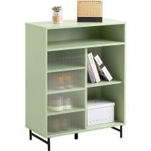 SoBuy FSB61-GR Flurschrank - Grüner Mehrzweckschrank mit Schiebetür