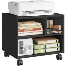 Woltu Mobile Filing Cabinet - Rollcontainer mit 3 Schubladen und Rollen - Industrial Dark Oak/Black - 40 x 40 x 70 cm