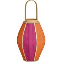 Mica Decorations Roger Laterne - H45 x Ø32 cm - Jute - Fuchsia, Orange