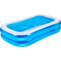 Eddy Toys Aufblasbarer Pool - Aufblasbarer Pool mit Abflussstopfen und Reparaturflicken - Pool für Kinder und Kleinkinder - 207 x 132 x 46 cm - Kinderpool - Aufblasbare Pools - Blau