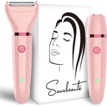 2-in-1 Ladyshave Gesicht - Achseln - Beine - Bikinizone - Sansbeauté® - Rasierer Frau - Elektrischer Epilierer - Gesichtshaarentfernung Damen - Trimmer Frau - Ladyshaves Bikini - USB Wiederaufladbar