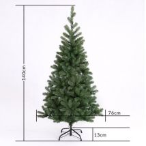 Casaria Künstlicher Weihnachtsbaum - 140cm Weihnachtsbeleuchtung 100 LEDS - Grün