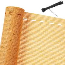 Detex Balkonsichtschutz 1,4 x10m - 50 Kabelbinder/UV-beständig - Beige