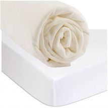 Home & Comfort Spannbetttuch, 90 x 190 cm, Bio-Baumwolle, ecru