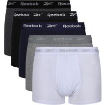 Reebok Boyes Boxershorts M - Schwarz/Weiß/Grau Marl/Blau/Anthrazit (5 Stück)