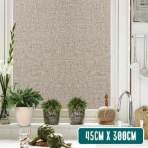 Homewell Fensterfolie HR++ 45x300 - Wärmedämmung & Sonnenschutz - Blendschutz - Statik - Leinenoptik Kaffee
