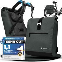 RADGEIST Fahrradtasche für Gepäckträger - Umhängetasche - 20L anthrazit - Unisex- Schwary