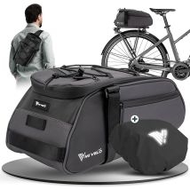 MIVELO Pannier 3-in-1 Rucksack & Umhängetasche - Wasserdicht & Reflektierend - 9 Liter - Dunkelgrau