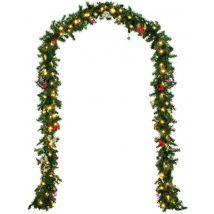 Casaria Weihnachtsgirlande - 5 m 80 LEDs inkl. Dekoration - Warm White